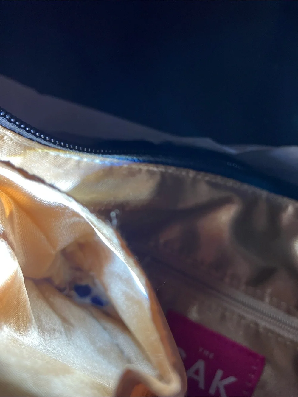 Black Pebbled Leather Hobo with Gold Ring Accents